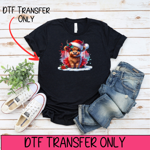 Christmas Highland Cow- DTF Transfer