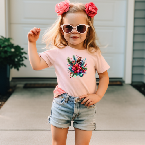 Wacky - Christmas Floral Kids Graphic Tee