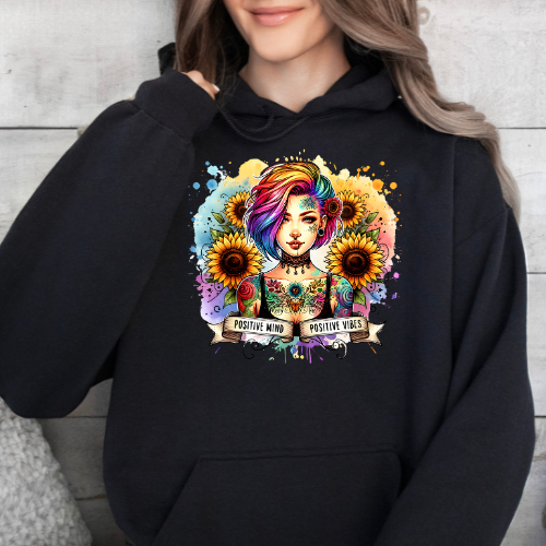 Positive mind Positive Vibes- Graphic Hoodie