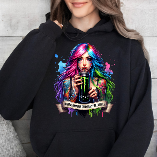 Energy  Black Monster Drink- Graphic Hoodie