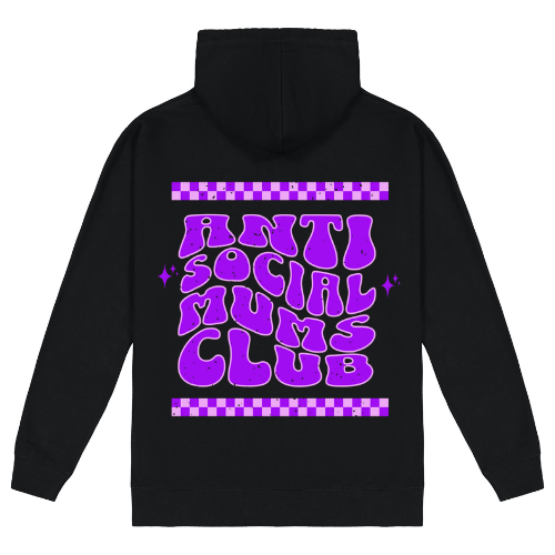 Anti social mum club Hoodie - Purple Print