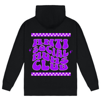 Anti social mum club Hoodie - Purple Print