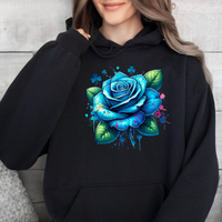 Blue Rose- Graphic Hoodie